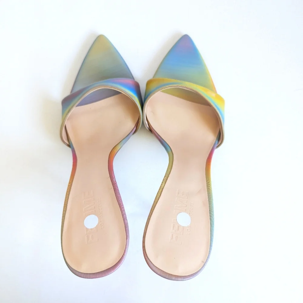 Iridescent Pointed Toe Stiletto Mule Heel - Women - Picture 10 of 16